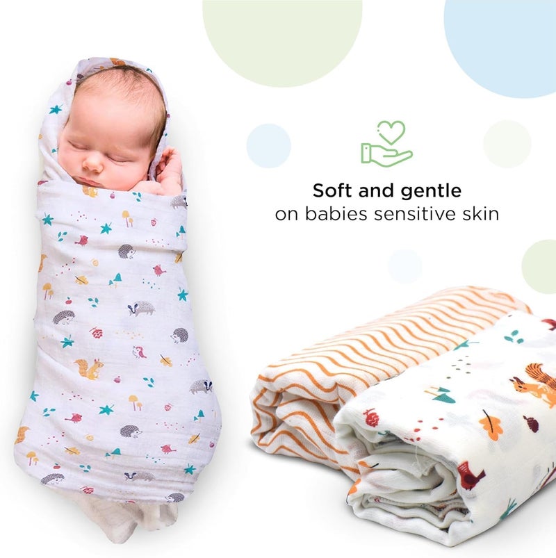 Nuluv Baby Organic Cotton Swaddle Wraps - Pack of 2 - Image 2